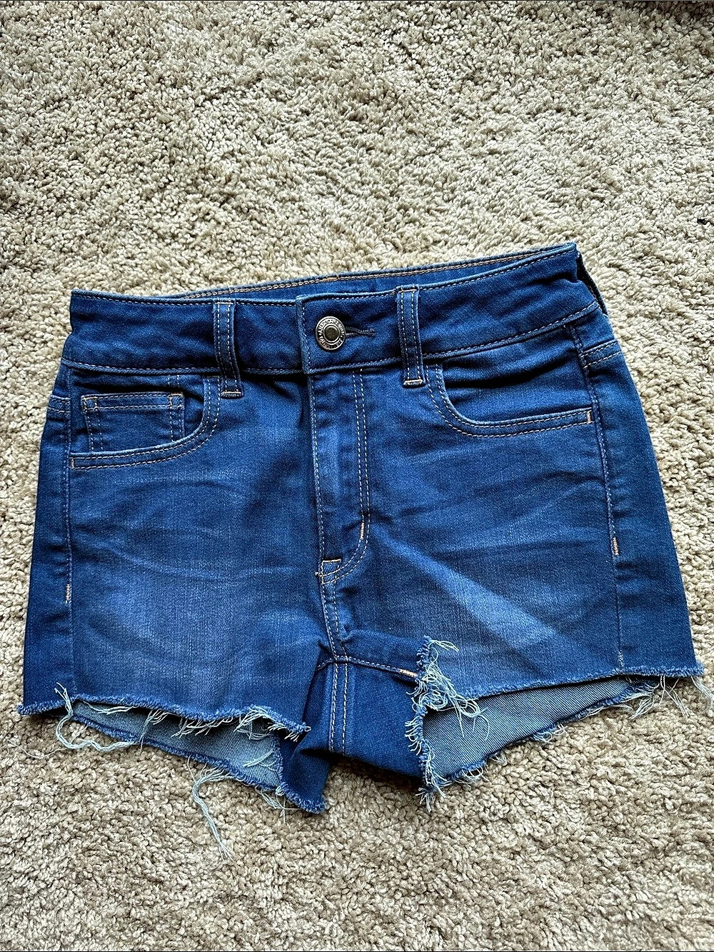American Eagle Outfitters Super Stretch Denim X Denim X Skimmer Cut Off Shorts N